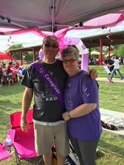 Dawn Hensley and her husband Dwain Hensley participate in Relay for Life Katy. The annual event raises money for cancer research and is a celebration of survival and support while contributing to the American Cancer Socieity.